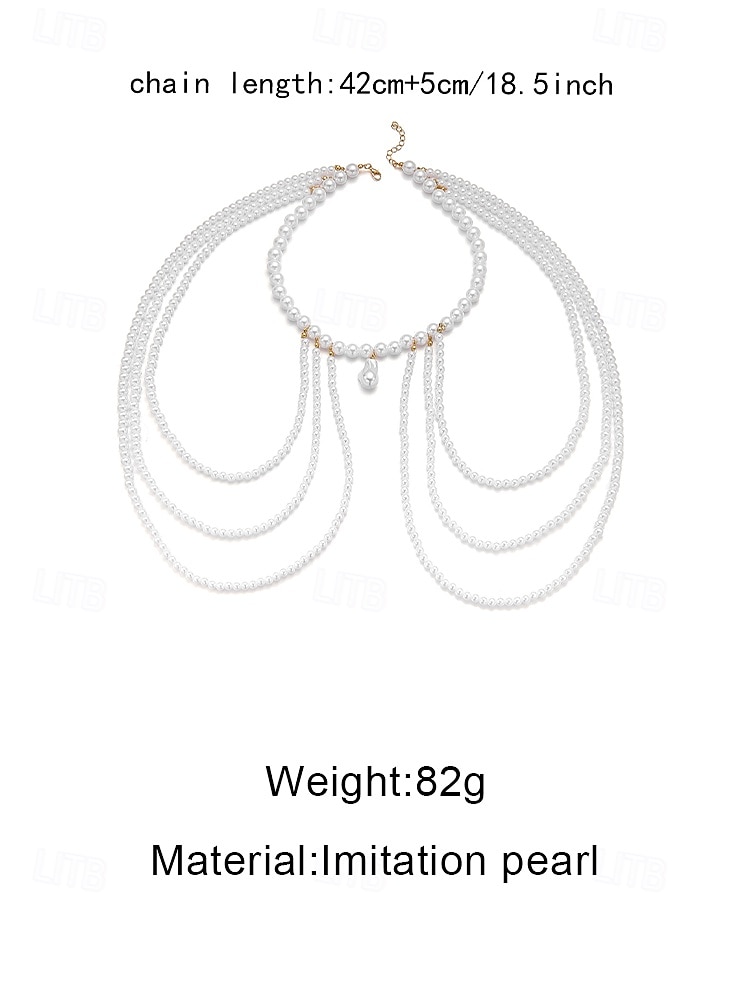 Damesbodyketting in bohemian stijl met imitatieparels – elegant en modieus, perfect voor feestjes, avondjes uit en een stijlvolle strandvakantie. 2026 - $11.99 –P8