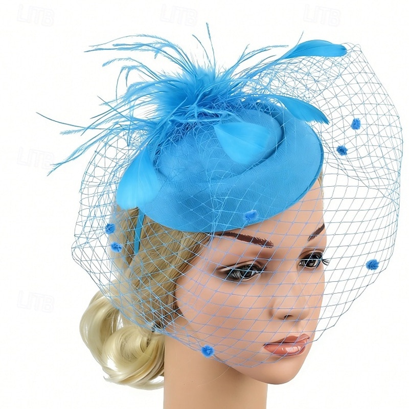 Fascinator Piume Rete Matrimonio Compleanno Vintage Carino Retrò Con Piuma Tulle Copricapo Copricapo del 2026 a $11.49 –P5
