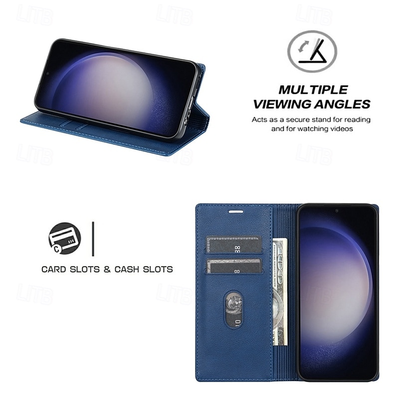 Phone Case For Samsung Galaxy S26 S26 Plus S26 Ultra Wallet Case Flip Cover Magnetic Full Body Protective Kickstand Retro PU Leather 2026 - $18.99 –P11