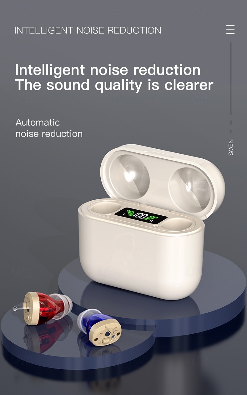 Rechargeable Hearing Aids for Seniors - Digital Personal Sound Amplifier Pair in-Ear  w/Superior Sounds Quality, Intelligent Noise Reduction, Power Display & Longest Lasting Battery Life 2026 - $106.99 –P1