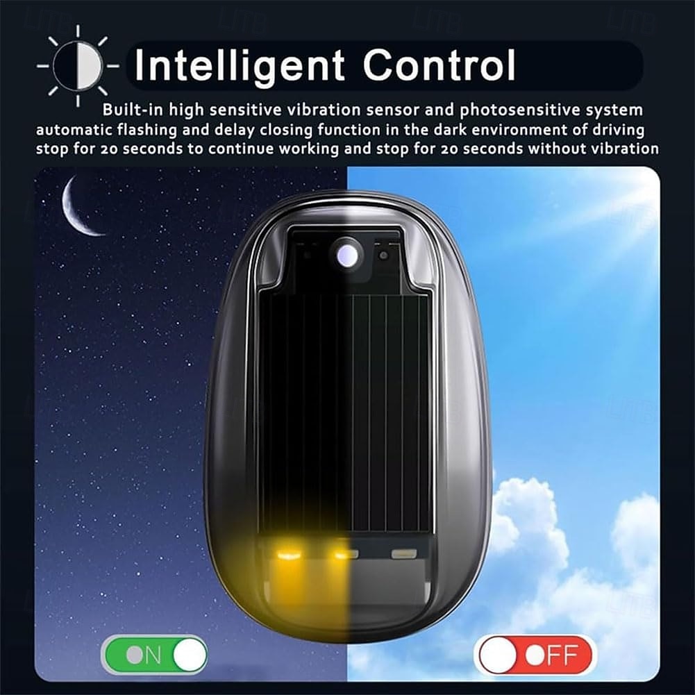 Luce stroboscopica RGB solare per tetto auto con telecomando, luci interne impermeabili per auto, 8 colori, luci stroboscopiche a LED wireless per camion, moto, veicoli, guida notturna del 2026 a $43.99 –P6