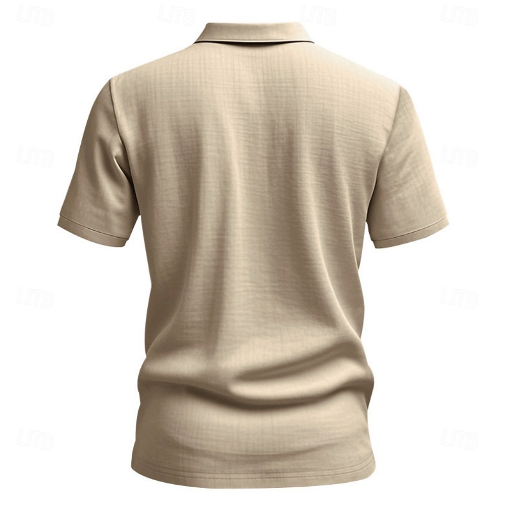 Homens Camisa de linho Camisas Polo Casual Rua Lapela Manga Curta Básico Moderno Cruz Botões Verão Primavera Normal Preto Branco Azul Marinha cáqui Verde Tropa Cinzento Camisa de linho de 2026 por $25.99 –P5