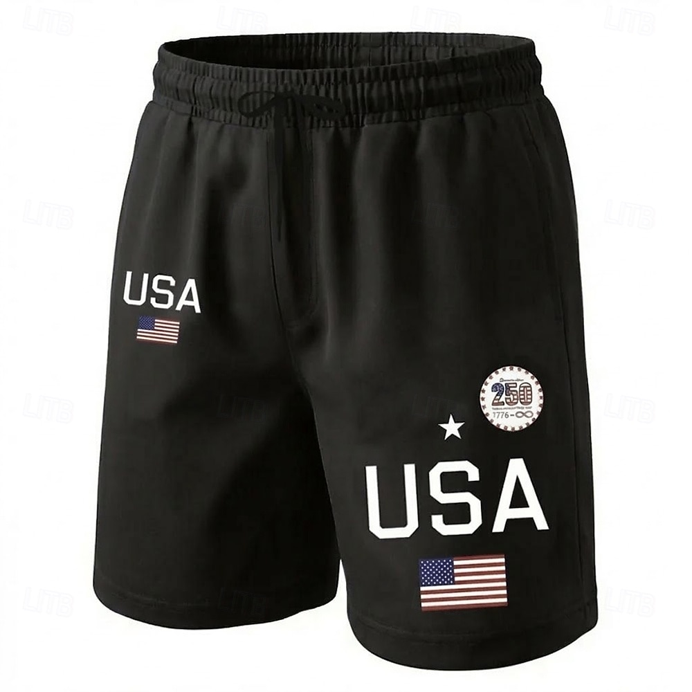 Hombre 4 de julio, 250 aniversario de Estados Unidos Bandera estadounidense Boxers de Natación Pantalones de Natación Pantalones de Surf Media cintura Patriótico Festivos Bolsillos laterales Forro de 2026 - $20.99 –P2