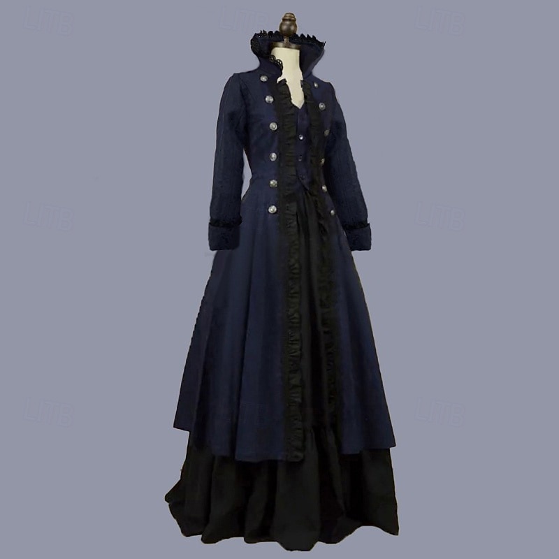 Rokokoo Viktoriaaninen Vintage mekko Tanssiaismekko Tanssiaispuku Maria Antonietta Naamiaispuku Naisten Naamiaiset Karnevaali Juhla Halloween Aikuisten Leninki 2026 - $175.99 –P2