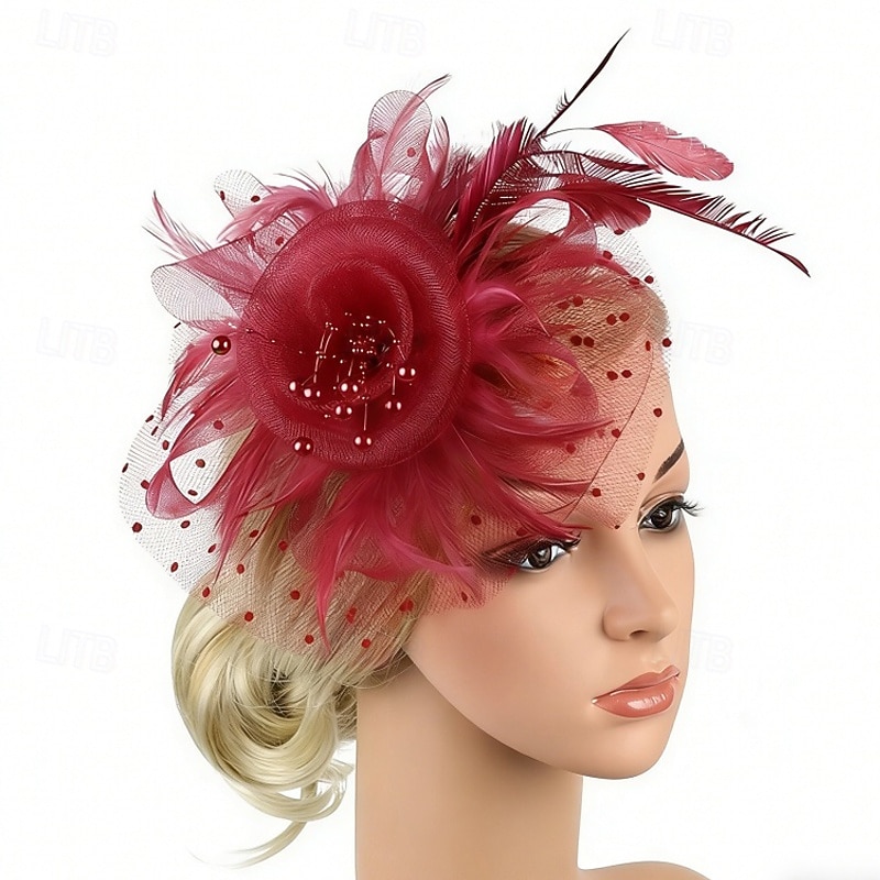 Fascinadores Rede Casamento Aniversário Vintage Estilo bonito Retro Com Penas Capacete Chapéu de 2026 por $17.49 –P9