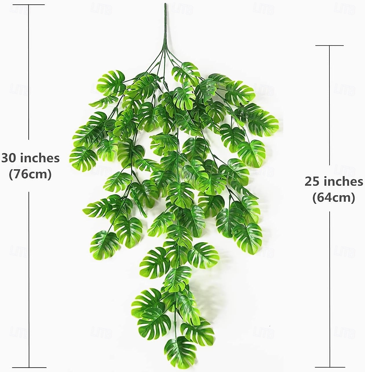 Paquete de 4 enredaderas colgantes artificiales, hojas de monstera falsas, hiedra, hojas de jungla, plantas de palma tropical, ratán para plantas de interior, hogar, cocina, jardín, pared exterior, 2026 - $16.99 –P3