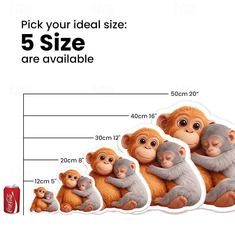 دمية قرد صغيرة محشوة مستوحاة من قصة حديقة حيوان اليابان - هدية على شكل قرد صغير محشو، قرد مع حيوان محشو، هدية قرد رائجة 2026 - $15.99 –P1