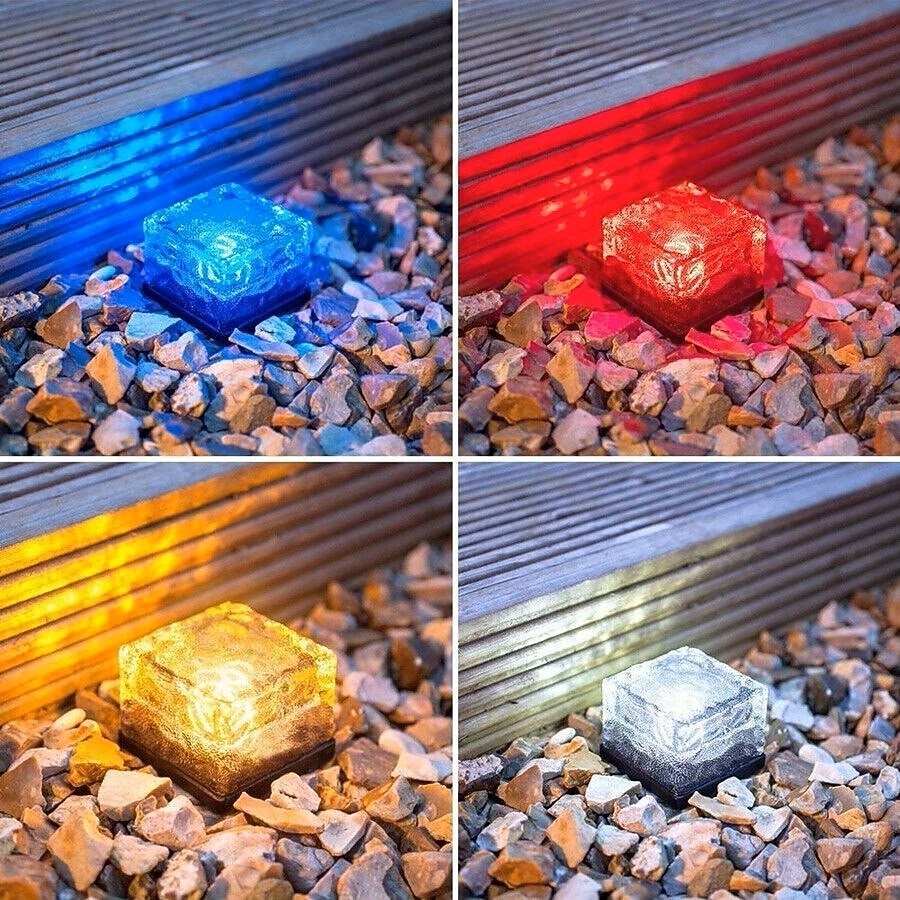2/4 шт. уличных солнечных садовых светильников, водонепроницаемые светильники в виде ледяных кирпичей для двора, ландшафта, ступеней, дорожек, бассейнов, декоративные солнечные светильники для 2026 - $19.99 –P11