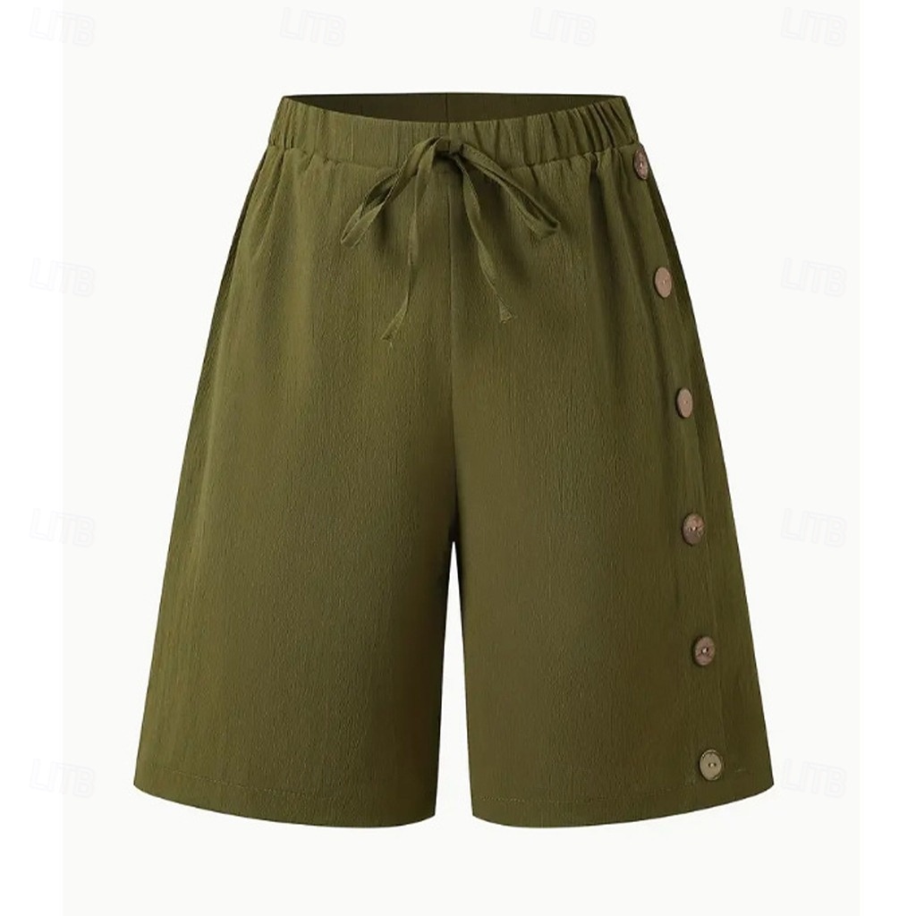 Women's Bermuda shorts Shorts Summer Shorts Burmuda Shorts Vacation Fashion Casual Daily Knee Length Mid Waist Solid Color Plain Drawstring Elastic Waist Comfort Quick Dry Soft Inelastic Streetwear 2026 - $22.99 –P5