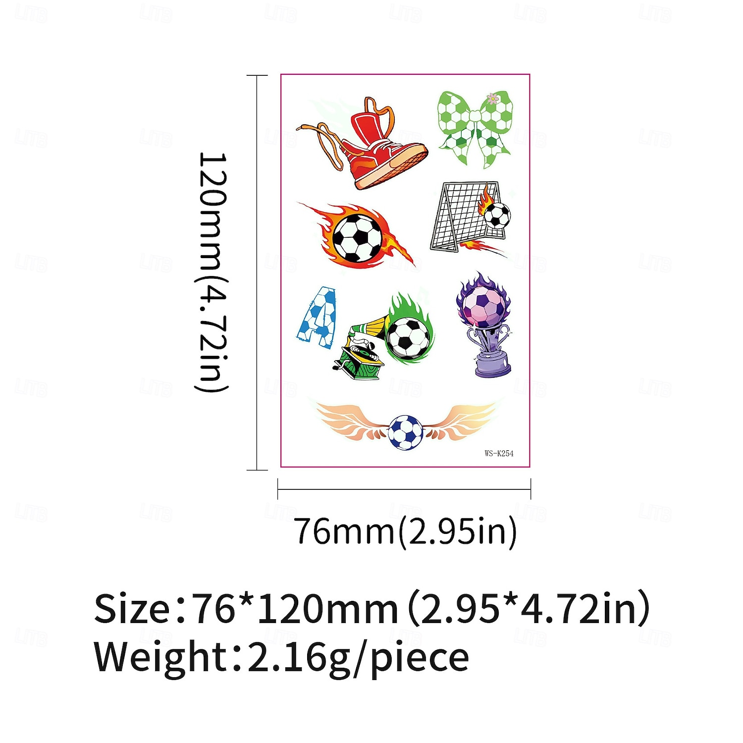 10 db sötétben világító foci ideiglenes tetoválás, neonzöld reaktív, vízálló &könnyen eltávolítható testfesték, játékosokkal, trófeákkal, lángokkal díszítve, tökéletes fociparti ajándékok &ajándékok 2026 - $9.99 –P15