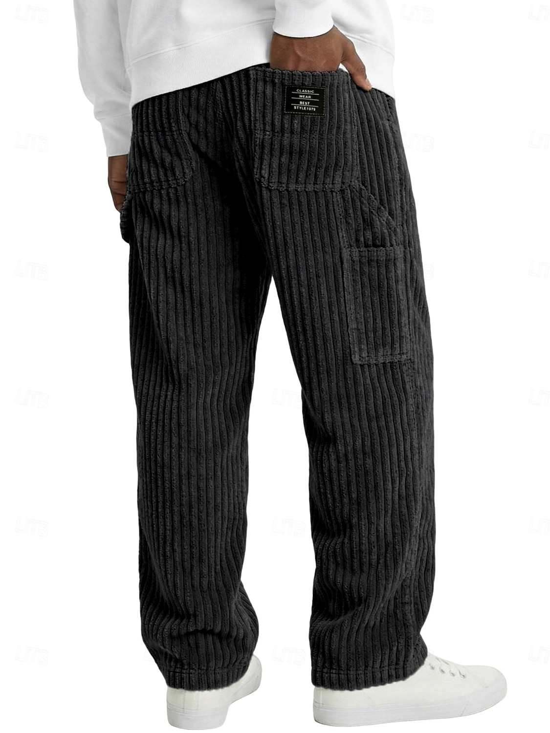 Per uomo Pantaloni Pantaloni in velluto a coste Pantaloni invernali Pantaloni casual Pantaloni Larghi Coulisse Multi-tasche Tinta unica Comodità Lunghezza intera Casuale Quotidiano All'aperto Moda del 2026 a $29.99 –P3