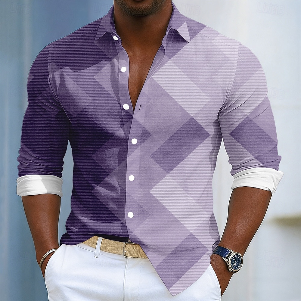 Homme Géométrique Dégradé de Couleur Art abstrait Chemise Chemise Boutonnée manche longue Mode Décontractée Quotidien Extérieur Vêtements de rue Printemps Automne Col Rabattu Impression 3D Chemise en de 2026 ? $27.99 –P3