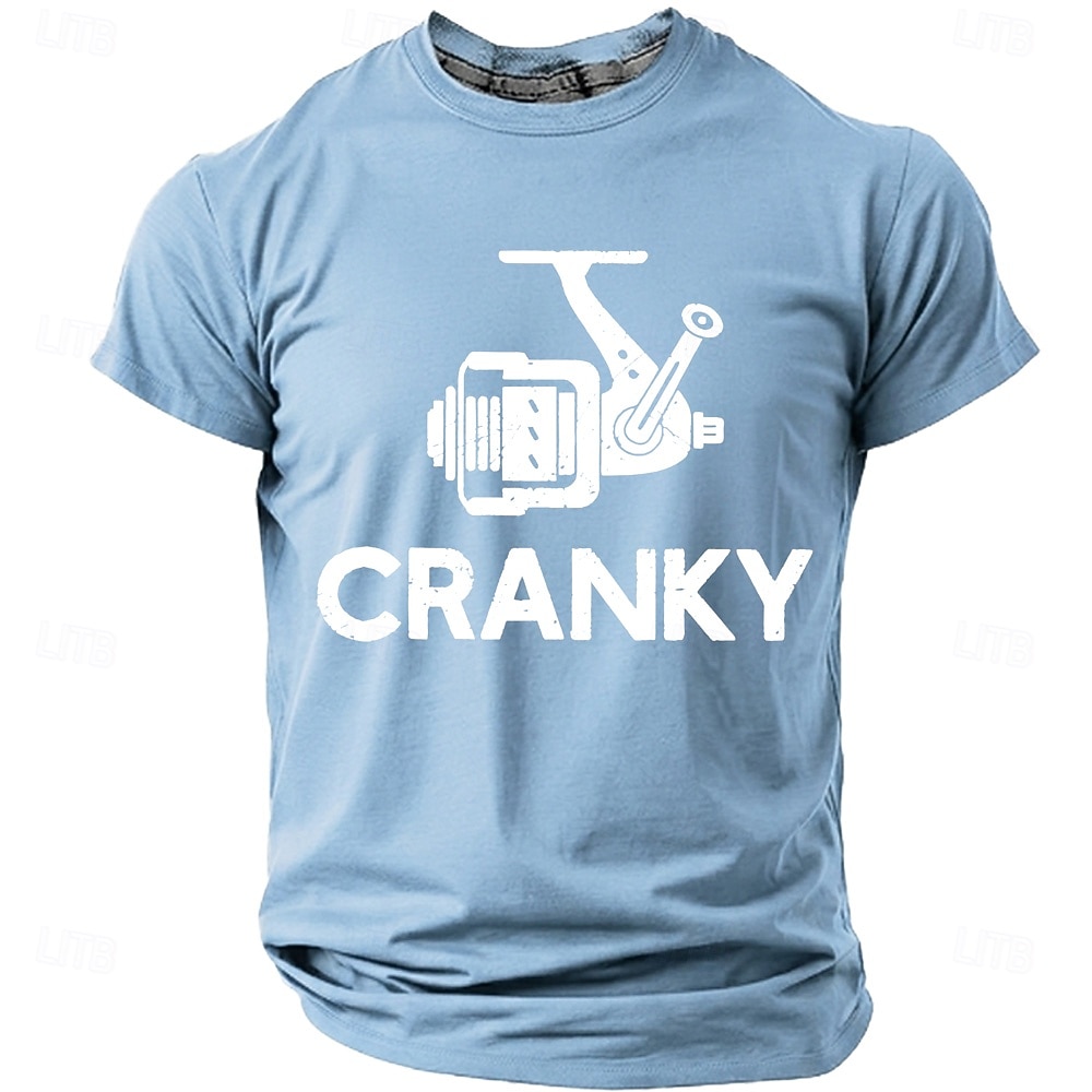 Men's Cranky Fishing Reel Spinning Reel Funny Humorous Pun Fisherman Gift T Shirt Graphic Regular Fit Outdoor Fishing Trip Designer Clothing Apparel S M L XL XXL XXXL 2026 - $22.99 –P8