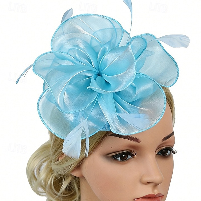 Fascinator Organza Matrimonio Compleanno Elegante Vintage Carino Con Piuma Tulle Copricapo Copricapo del 2026 a $11.49 –P4