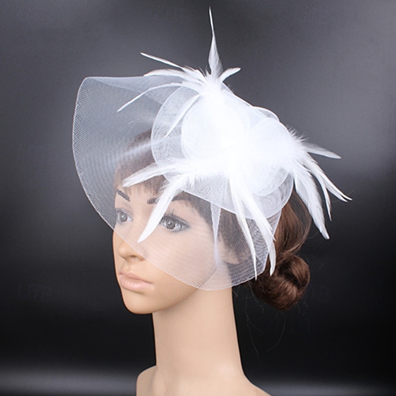 Fascinators Polyester Wedding Birthday Vintage Cute Retro With Feather Headpiece Headwear 2026 - $22.99 –P7