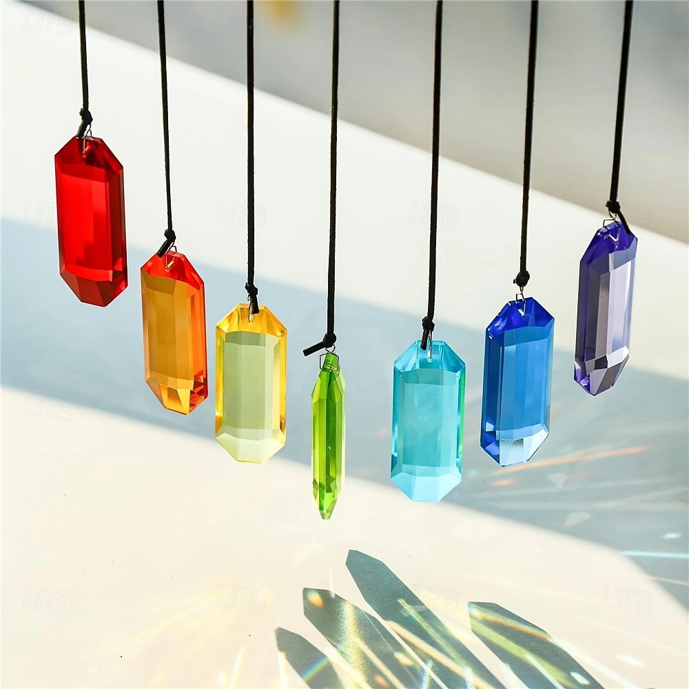 7pcs Crystal Sunlight Catchers Prism Indoor Window Hanging Decoration Rainbow Glass Prism Sunlight Catcher Decor for Home Garden 2026 - $26.99 –P2