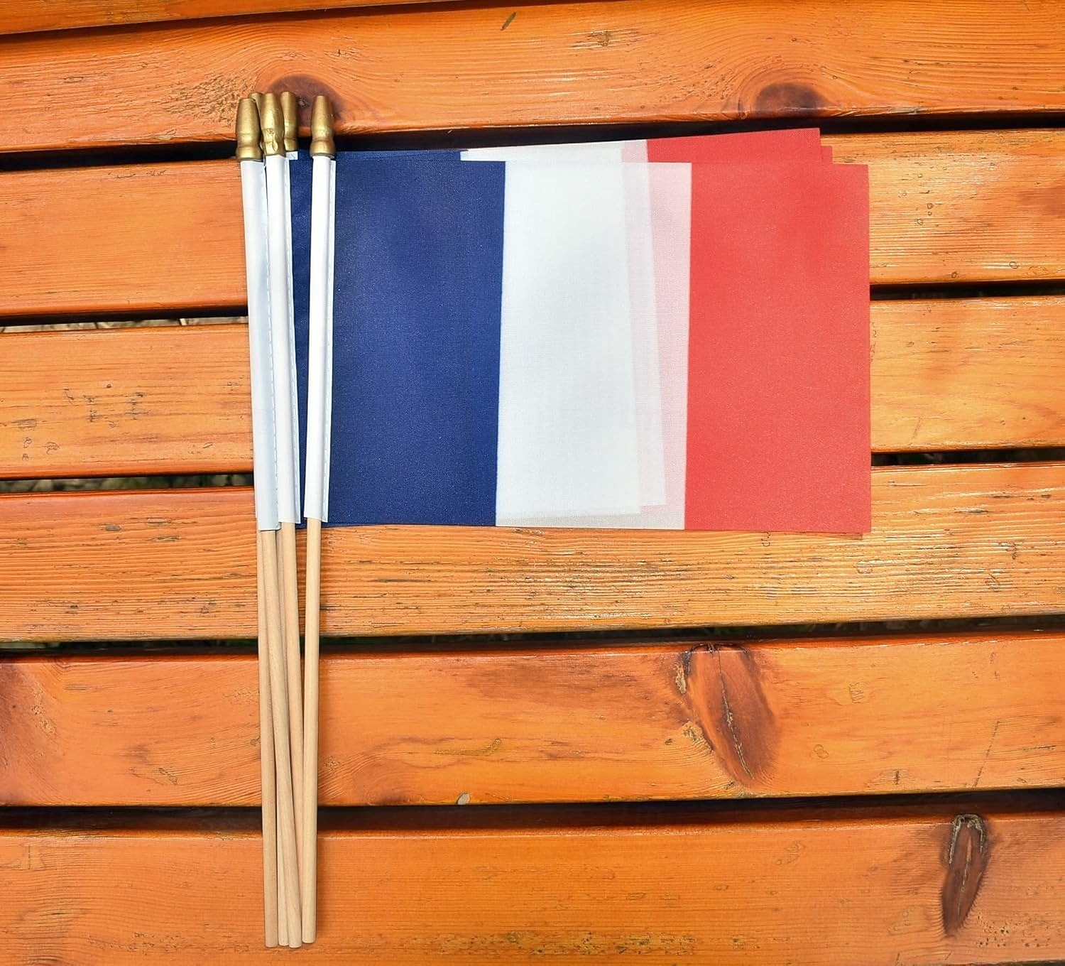 25balení malých francouzských vlaječek, ruční mini francouzská vlajka na tyčce, 5x8 palců, na letní mistrovství světa ve fotbale, sportovní akce, párty dekorace, fandění fanoušků 2026 - $16.99 –P5