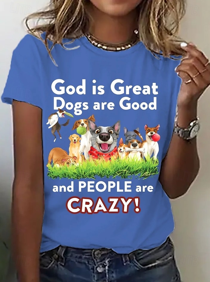 Festa di San Patrizio Per donna Maglietta Stampato Grafico Animale Lettera Vintage Elegante Classico Manica Corta Girocollo Top Regolari Quotidiano Weekend Blu Nero Bianco Rosa Viola Estate Primavera del 2026 a $21.99 –P2