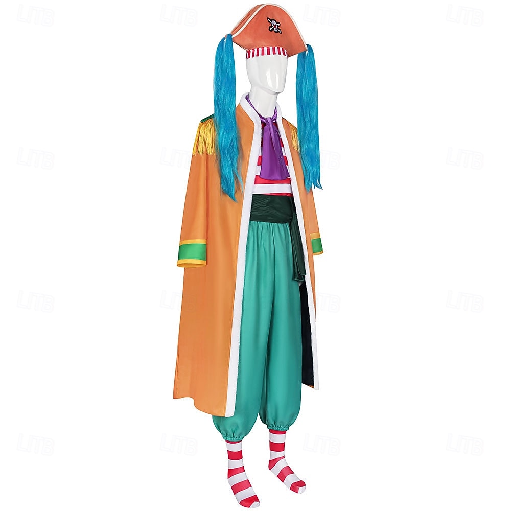 Ocean Adventurer Burlesque Clown Pirat Słomkowy Kapelusz Kostium Cosplay Stroje Anime Stroje tematyczne do filmów i programów telewizyjnych for Męskie Dla dorosłych Bal maskowy Halloween Comic Con 2026 - $119.99 –P3
