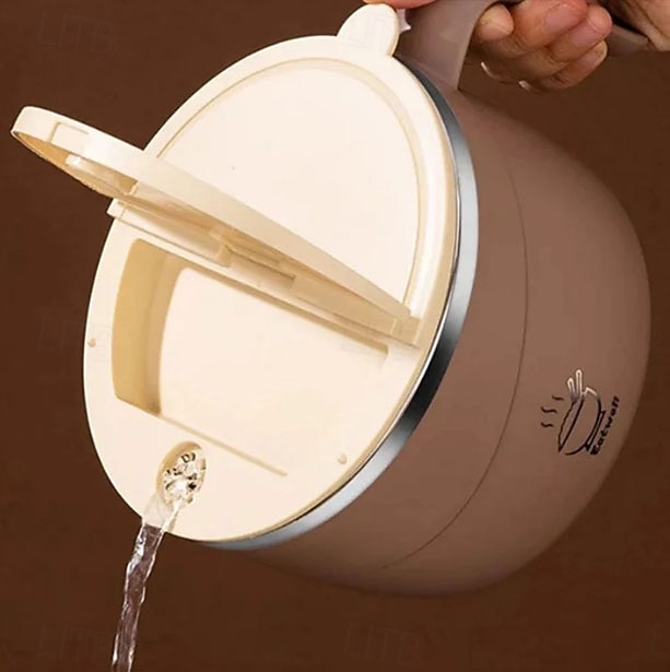 304 rustfritt stål nudelskål med lokk og håndtak, 1200 ml ramenskål med stor kapasitet, dobbeltvegget skåldingssikker suppeskål, bærbar matbeholder for studenthjem, kontor, hjemmebruk 2026 - $16.99 –P10