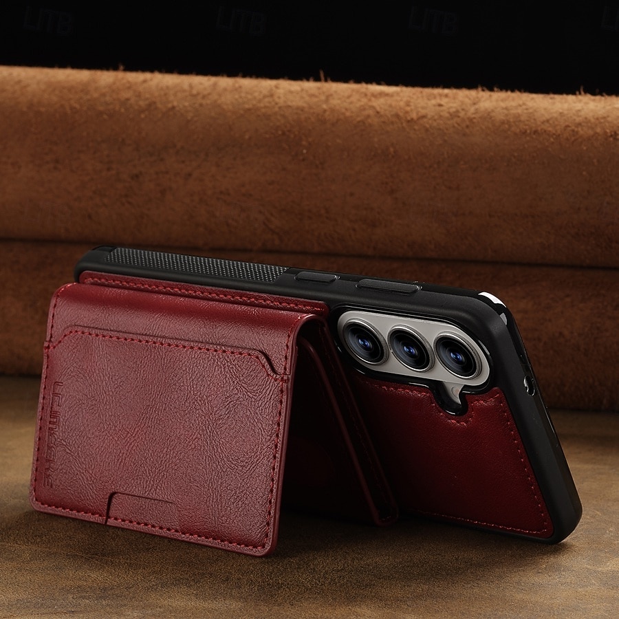 teléfono Funda Para Samsung galaxia S26 S26 Plus S26 Ultra Tarjetas billetera Magnética Soporte de carga inalámbrica Ranura para tarjetas Retro Cuero de PU 2026 - $26.99 –P4