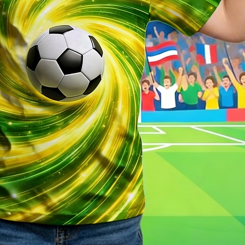 Boys' 3D Graphic Football Soccer T Shirts T shirt Tee Short Sleeve 3D Print Summer Spring Sports Fashion Streetwear Kids 4-12 Years Crew Neck Casual Daily Outdoor Regular Fit 2026 - $14.49 –P3