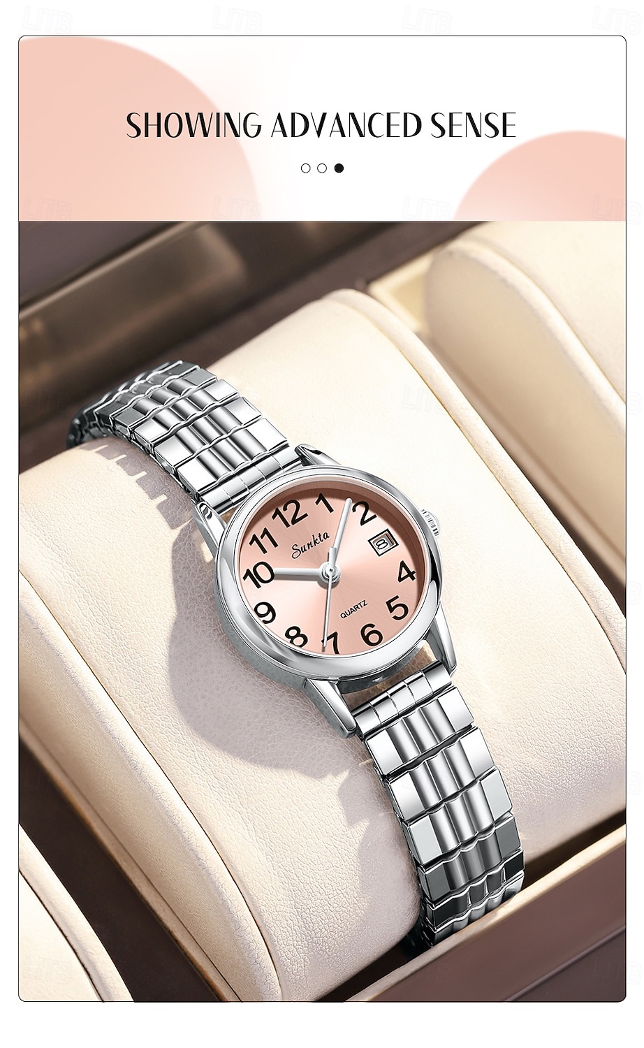 Women's Watch with Steel Elastic Band, Easy to Read Ladies Quartz Watches with Pink Dial and Date Display, Stainless Steel Stretch Bracelet Wrist Watch for Women Girl Gift, Fashion Casual Waterproof 2026 - $18.99 –P4