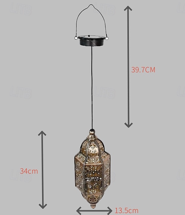 Lanterne suspendue d'extérieur à projection solaire baroque en métal creux, étanche, avec éclairage LED pour jardin, cour, allée, pelouse, terrasse, fête, vacances, ambiance chaleureuse, violet de 2026 ? $23.99 –P13