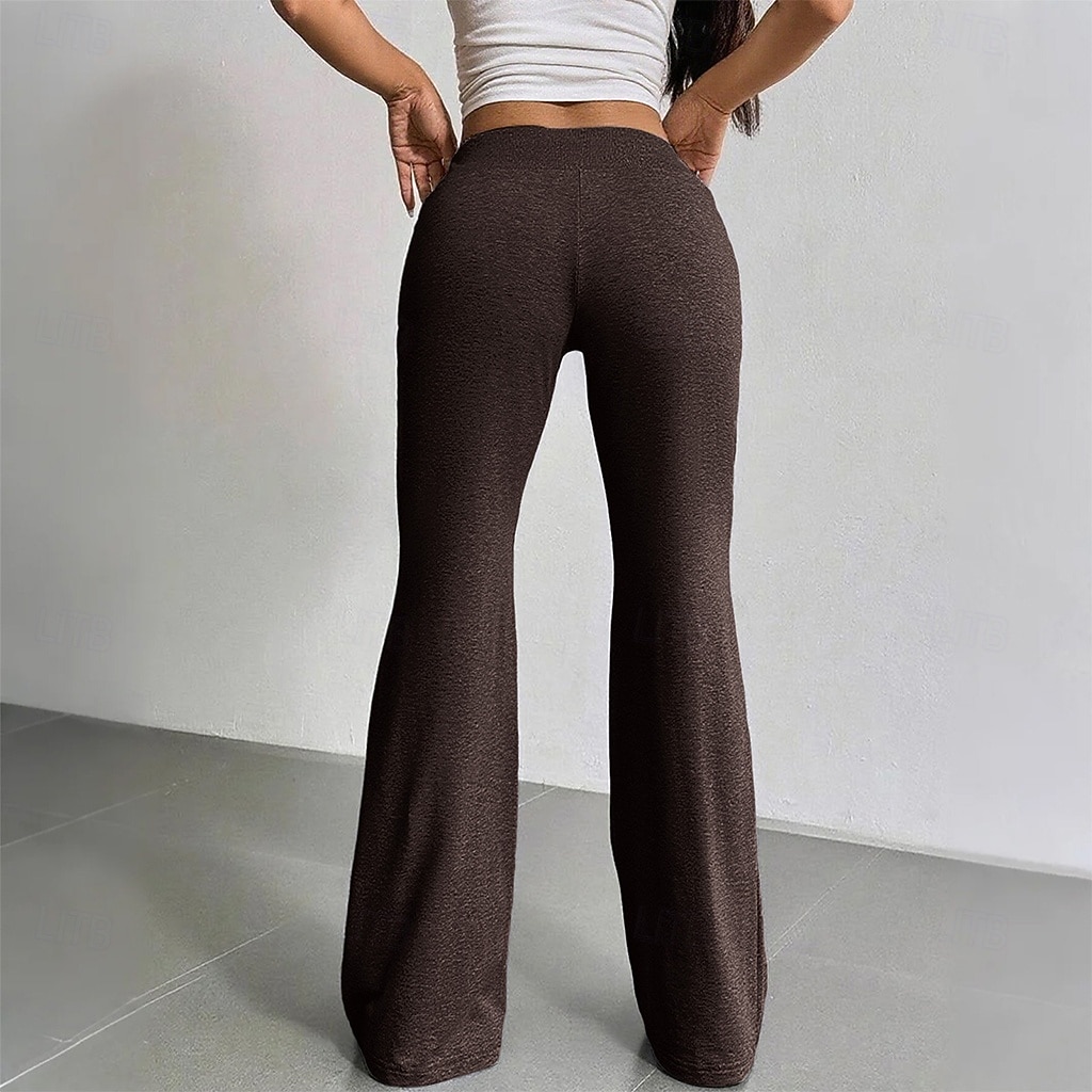 Mujer Pantalones de Deporte Pantalones Pantalones de verano Pantalones casuales Vacaciones Moda Casual / Diario Longitud total Alta cintura Plano Correa Cintura elástica Pierna recta Comodidad Suave 2026 - $22.99 –P5