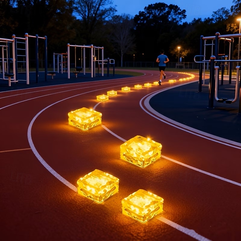 2/4 шт. уличных солнечных садовых светильников, водонепроницаемые светильники в виде ледяных кирпичей для двора, ландшафта, ступеней, дорожек, бассейнов, декоративные солнечные светильники для 2026 - $19.99 –P3