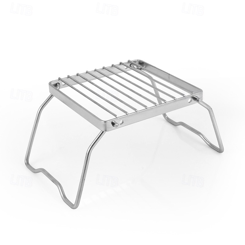 Opvouwbare roestvrijstalen vuurkorfstandaard voor buiten, beschermt voedsel tegen direct contact, geschikt voor kamperen, barbecueën, koken en verwarmen. Een essentieel accessoire voor buitenkoken. 2026 - $15.99 –P9