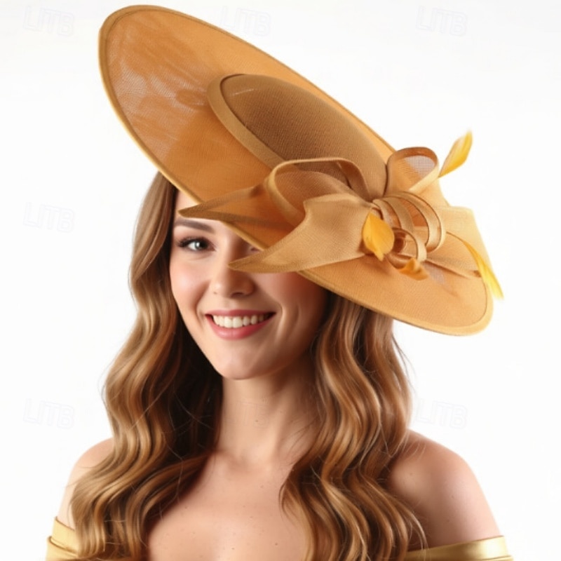 fascinators polyester Bryllup Bursdag Elegant søt stil Med Fjær Hodeplagg Hodeplagg 2026 - $43.99 –P4