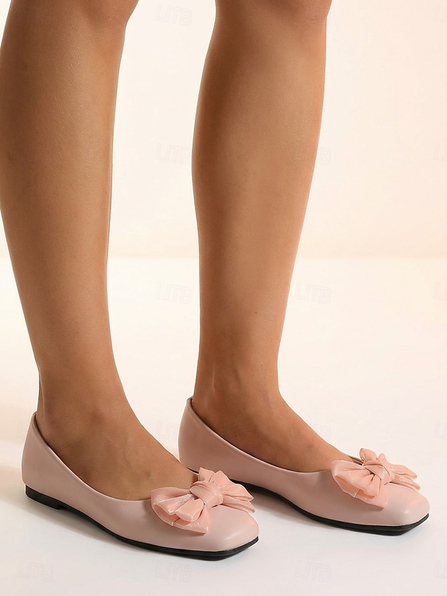 Damskie balerinki z kokardką w kolorze różowym, eleganckie, wsuwane buty na co dzień z kwadratowymi noskami, do noszenia na co dzień, w podróży i do pracy &weekendowy wypoczynek 2026 - $34.99 –P2
