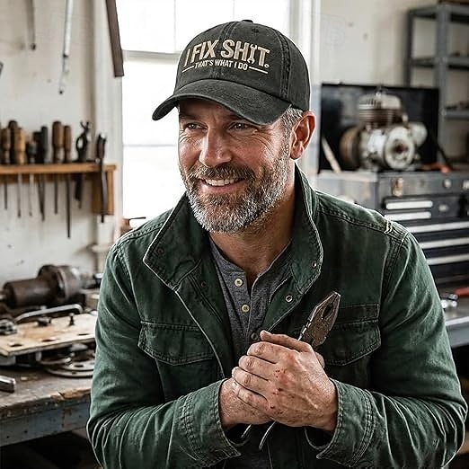 Baseballkappe mit Stickerei „Ich repariere Scheiße, das ist mein Job“ für Damen und Herren, lustige Mütze mit Arbeiterstolz, atmungsaktive, verstellbare Dad-Cap, lässige Arbeitsmütze für draußen, 2026 - $21.99 –P3