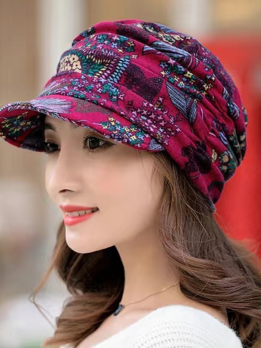 Per donna Cappello Cappelli Invernali Antivento Caldo Quotidiano All'aperto Streetwear Stampato Floreale del 2026 a $2.49 –P6