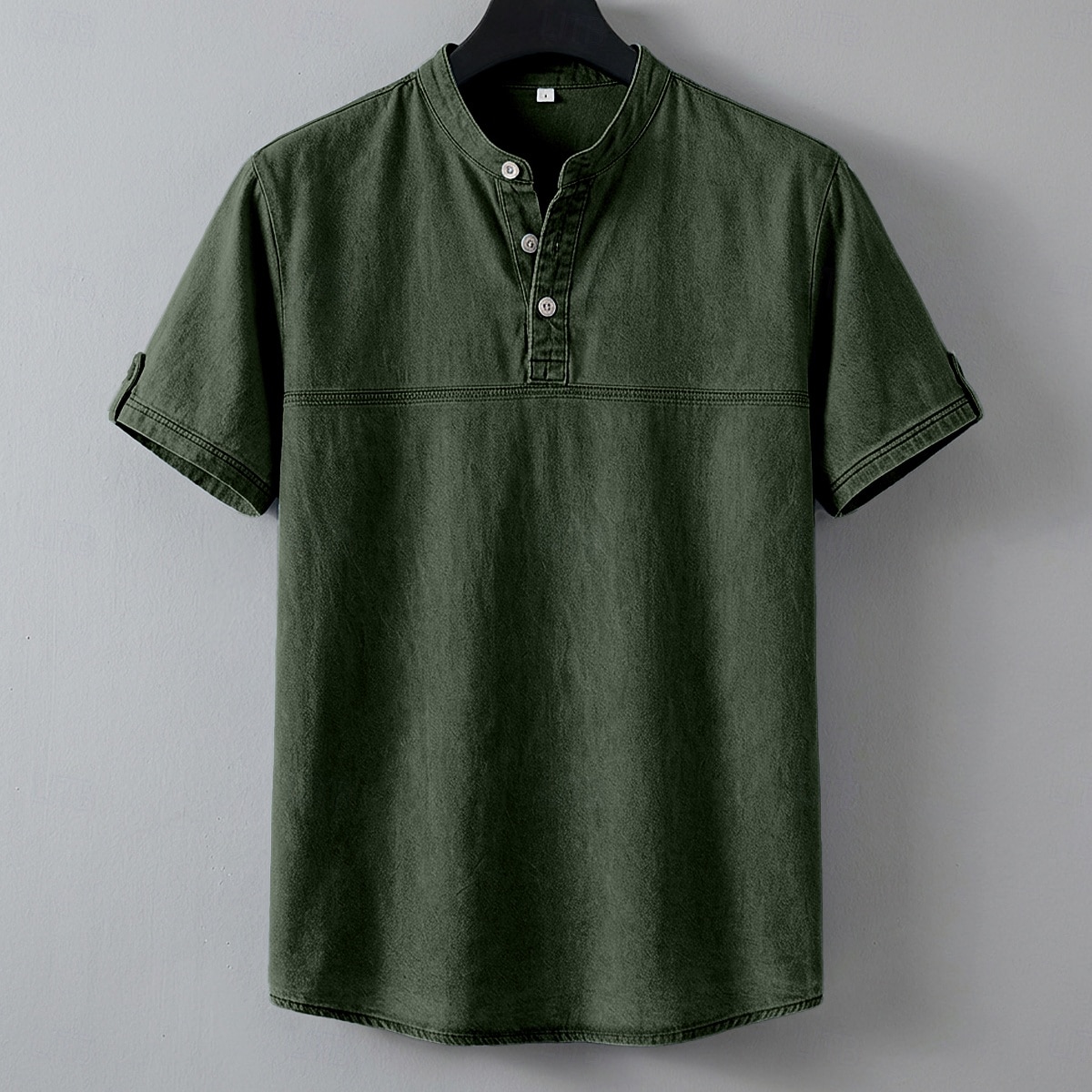 SoftFade™ Pánská Henley košile 100% bavlna košile s kyselinovým praním krátký rukáv jednobarevná retro vintage casual vintage styl ručně barvená bledá Henley casual léto jaro podzim fialová Henley 2026 - $31.99 –P11