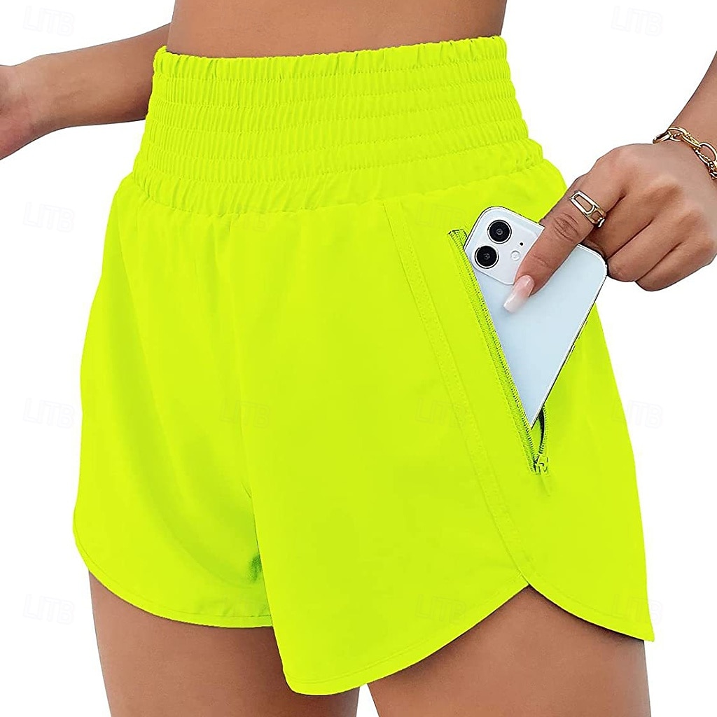 Women's Athletic Shorts Shorts Summer Shorts Beach Shorts Vacation Fashion Casual Daily Short High Waist Elastic Waistband Asymmetric Zipper Pocket Comfort Quick Dry Soft Micro-elastic Streetwear 2026 - $20.99 –P8