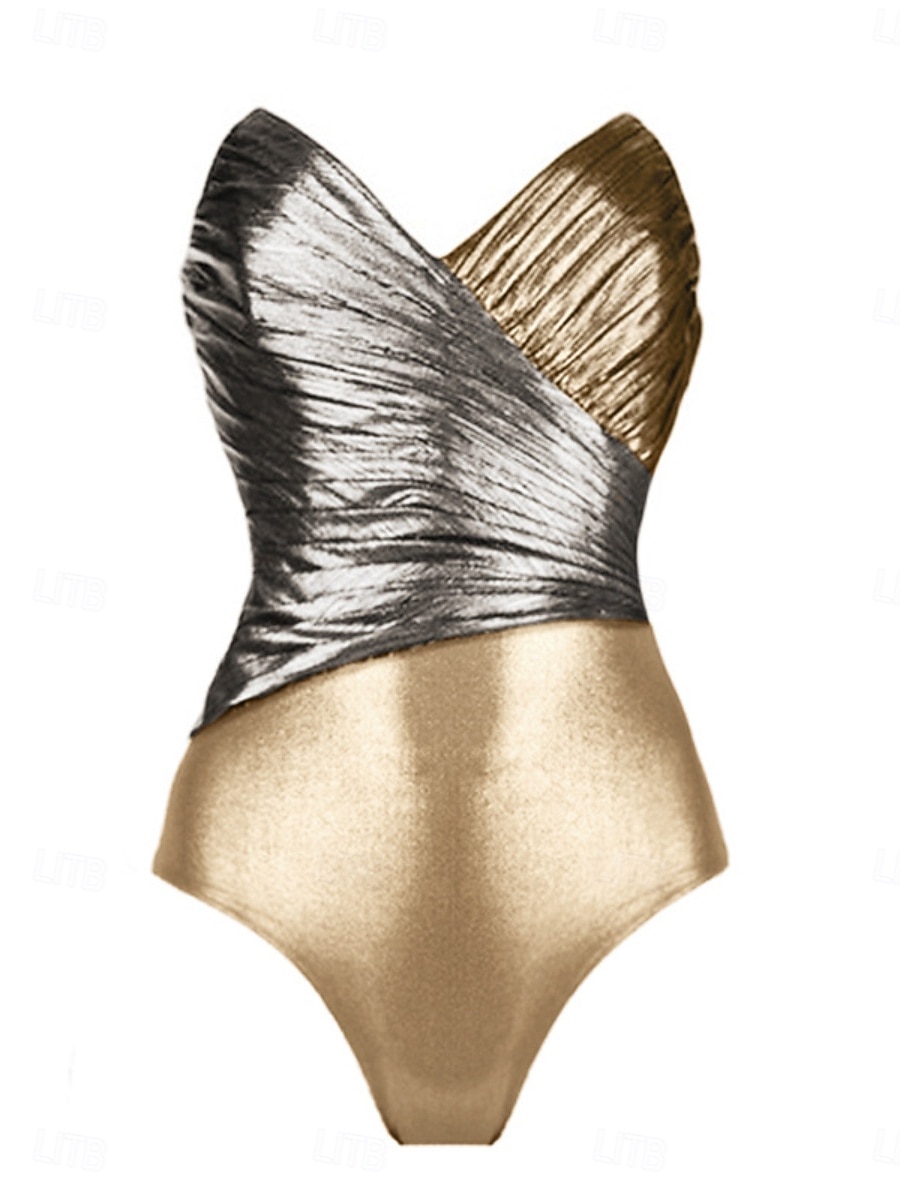 Per donna Costumi da bagno Intero Bikini Costume da bagno Patchwork Vacanza Abbigliamento da Spiaggia Blocco di colori Scollo a V Senza Maniche Costumi da bagno del 2026 a $36.99 –P2