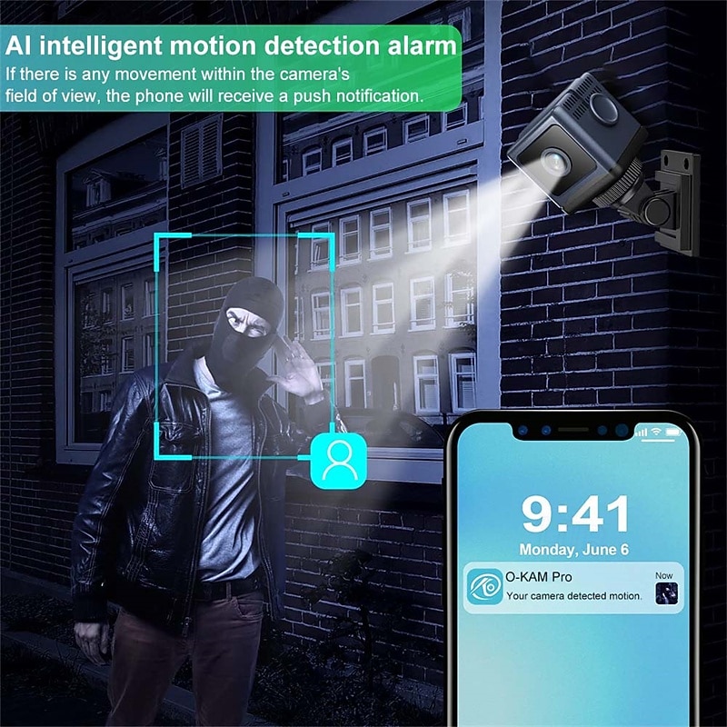 Έξυπνος ασύρματος συναγερμός με κάμερα ασφαλείας με ανίχνευση κίνησης, μίνι κάμερα με αφαιρούμενη βάση 2026 - $46.99 –P11