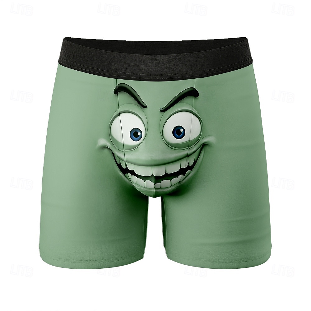 Homme Dessin animé Visage Souriant Expression du visage Boxers extensibles Caleçons de Bain Shorts de bain boxeur Drôle Occasionnel Maison Vacances à la Plage Ceinture Élastique Évacuation de de 2026 ? $16.99 –P3
