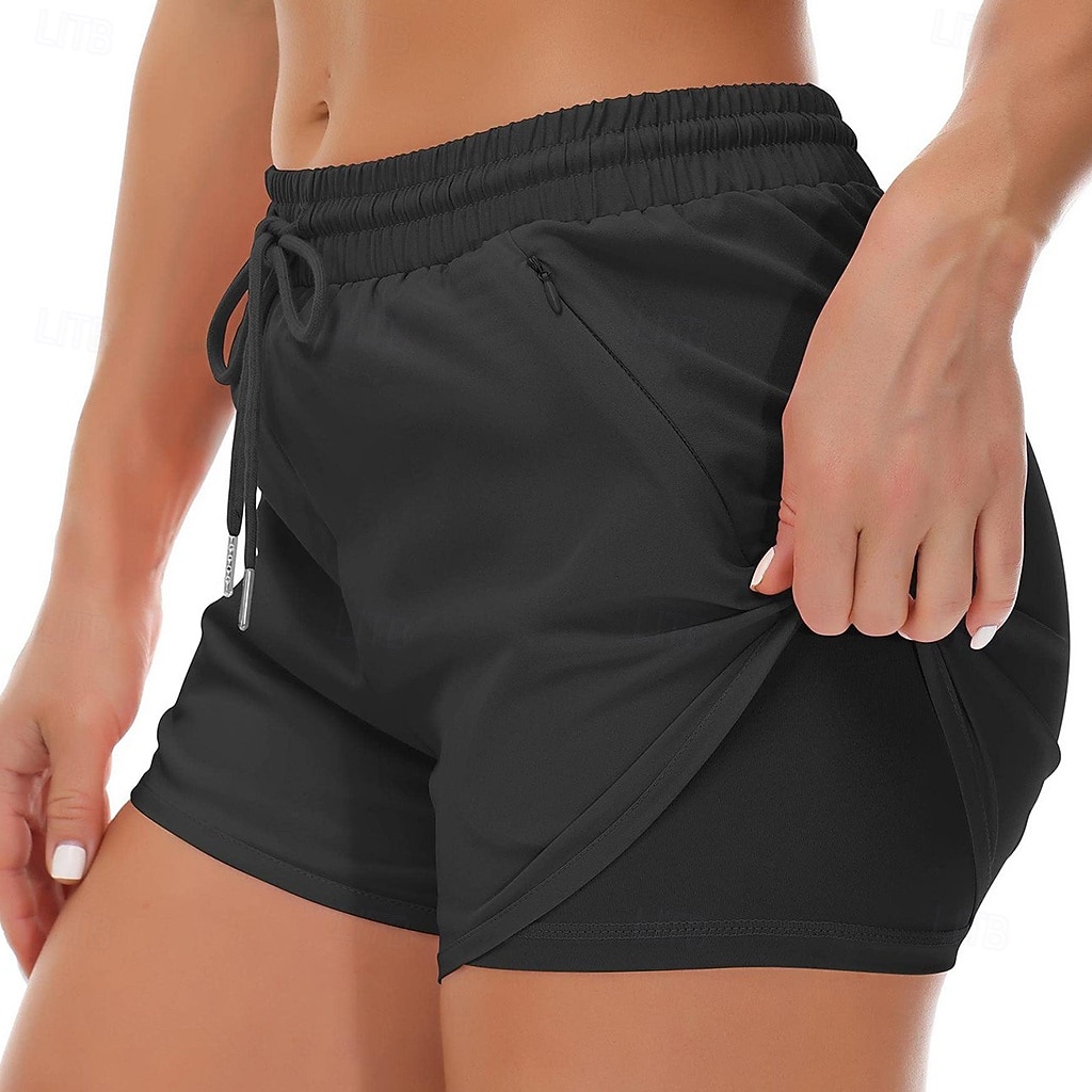 Per donna Shorts sportivi Shorts Pantaloncini Estivi Shorts da Spiaggia Vacanza Moda Casual Quotidiano Corto Misura del girovita medio Coulisse Fascia Elastica Tasca con cerniera Asciugatura Rapida del 2026 a $24.99 –P3