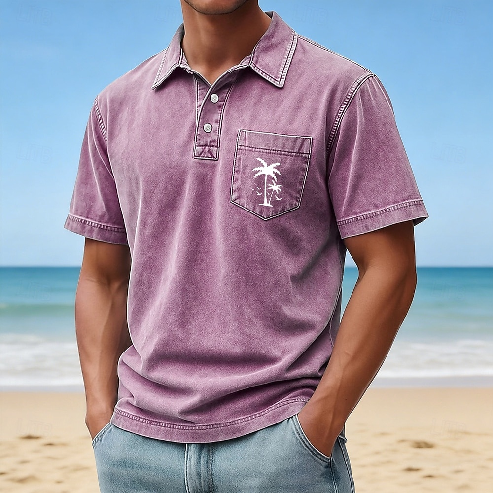 Ανδρικά Φοίνικας Πουκάμισο με οξύ 100% Bumbac Κοντομάνικο Μπλουζάκια πόλο Πέτο Χαβανέζα Καθημερινό Ένδυση γυμναστικής και άθλησης Ρούχα διακοπών Τσέπη 3D εκτύπωση Κουμπιά Ανοιξη καλοκαίρι 2026 - $31.99 –P3