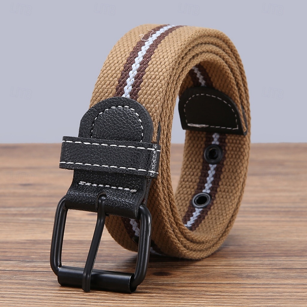 Homme Ceinture Toile Streetwear Contemporain Loisir Rayure Bleu Noir Quotidien Extérieur Ceinture Taille de 2026 ? $2.99 –P2