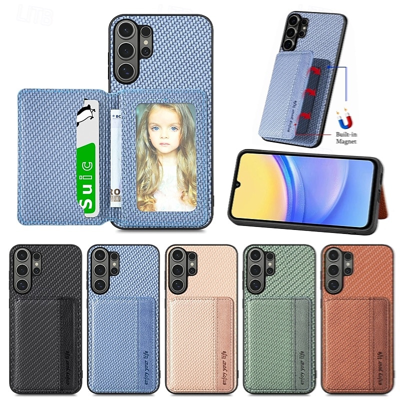 telefon fodral Till Samsung Galaxy S26 S25 Edge S24 FE S23 S22 Plus Ultra A56 A36 A26 A16 A06 Skal Plånboksfodral med stativ Stötsäker TPU PU läder 2026 - $14.99 –P1