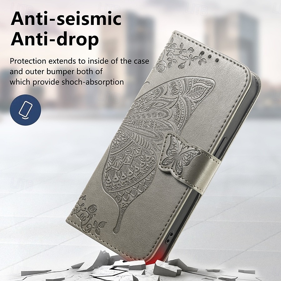 Phone Case For Samsung Galaxy S26 S26 Plus S26 Ultra Wallet Case Flip Cover with Wrist Strap Kickstand Butterfly Retro TPU PU Leather 2026 - $14.99 –P11