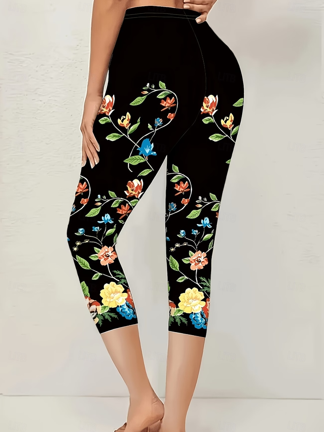Pentru femei chinez Jambiere Vacanță Epocă Șic Stradă Capris Talie Înaltă Floral Grafic Imprimare Confort Απαλό Comfortabil Strech Zilnic În aer liber Vacanță Albastru piscină Verde Gri Negru Alb 2026 - $20.99 –P4