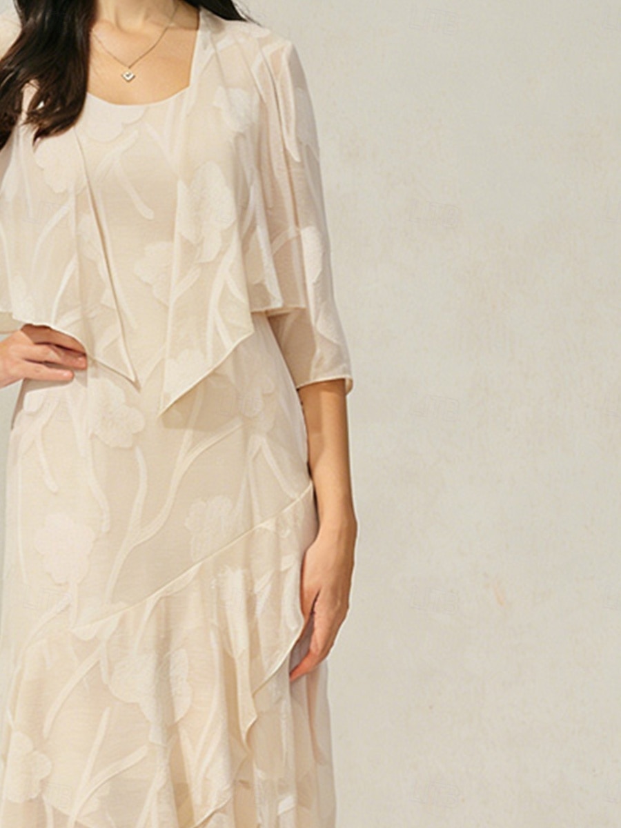 Naisten kohauttaa olkiaan Illuusiopitsi Kukka Tyylikäs 3/4 hiha Laskostettu kaulus Rajaa topit Päivittäin Häävieras Lomavaatteet Minkki Kesä Kevät Syksy 2026 - $54.99 –P3