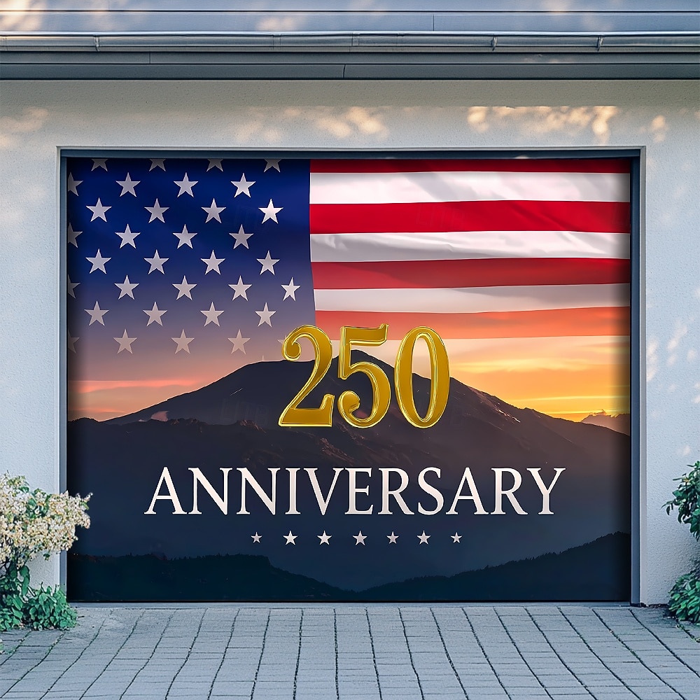 4 juli 2026 250-årsminne Tapestry Banners Garage Door Cover Örn Amerikansk flagga 3D-utskrift Modern patriotisk festskjutning Bakgrundsgåva Heminredning 2026 - $35.99 –P1