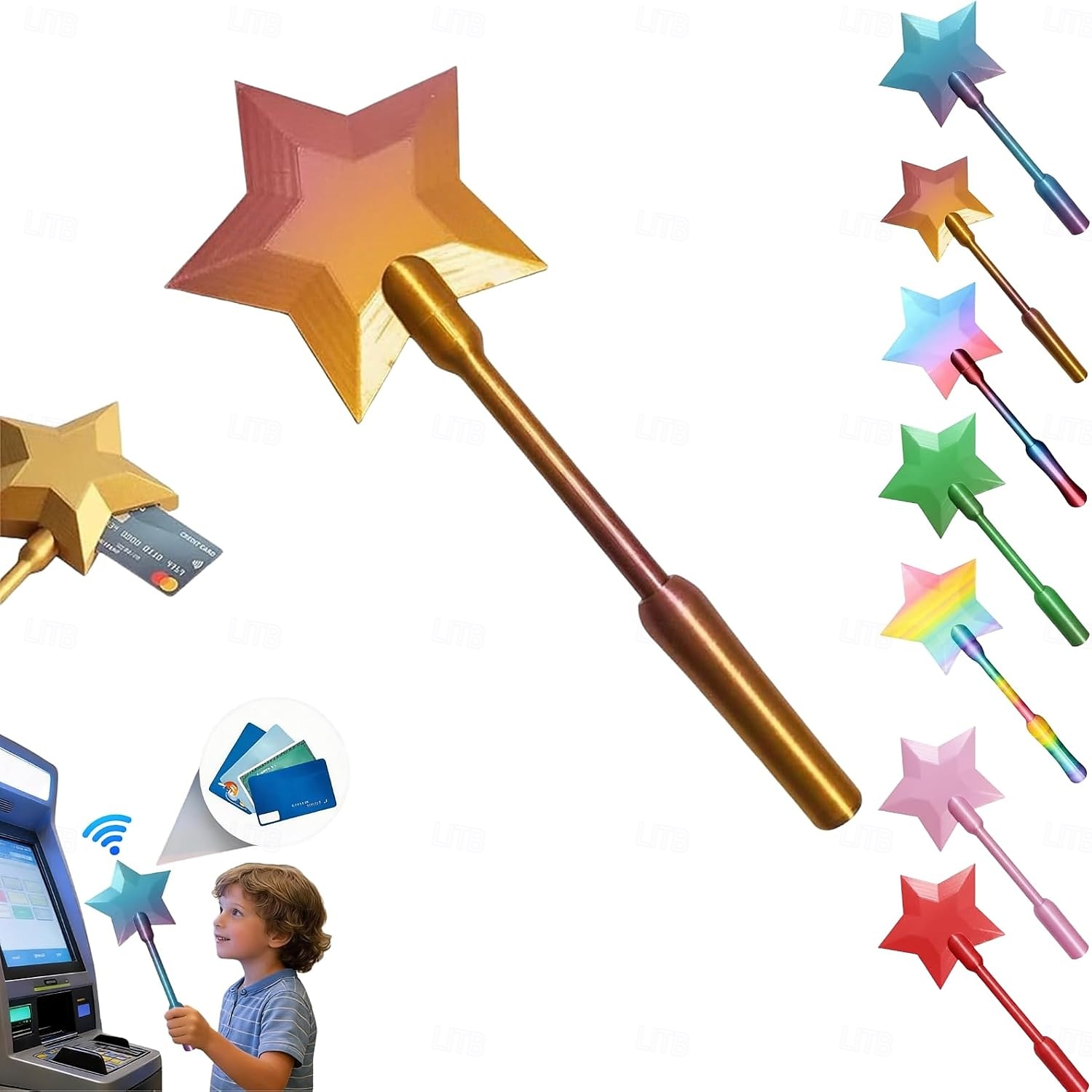 3D-geprinte toverstaf om te betalen met aanraking, magische sterrentoverstaven om mee te betalen, contactloze betaalkaarthouder voor toverstaven, digitale betaalsterrentoverstaven voor gemakkelijk 2026 - $15.99 –P8