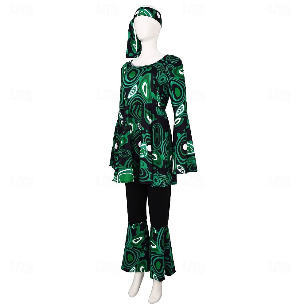 Set Retrò Vintage Anni '70 Blusa / Camicia Pantaloni Copricapo Lunghe Hippie Disco Geometrico Costume Per donna Halloween Carnevale Festival Musicale Festa a tema retrò Adulti Blusa Pantaloni del 2026 a $43.99 –P5